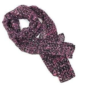 CHICO’S Oblong Rectangle Pink Black Abstract SCARF